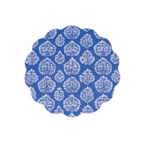 Vida Chinoiserie Reversible Round Placemats Set 4 Blue & White - Placemat Texture Detail | Bone & Brass
