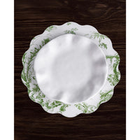 Vida Chinoiserie Reversible Round Placemats Set 4 Green & White - Placemat View | Bone & Brass