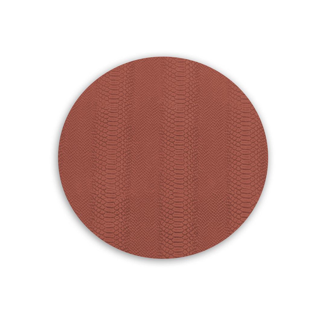 Vida Croc Reversible 15.5" Round Placemats Set 4 (Salmon Taupe) - Placemat Texture Detail | Bone & Brass