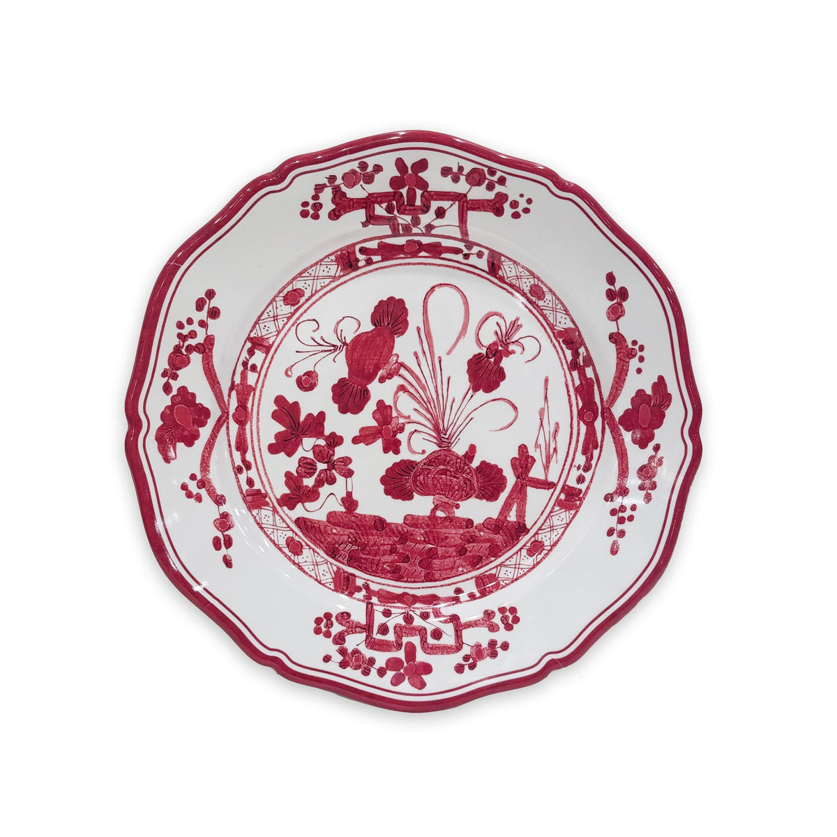 Vida Faenza 9" Salad Plate Set of 4 White and Red