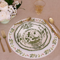 Vida Faenza Green & White Salad Plate Set of 4 - Plate Top View | Bone & Brass