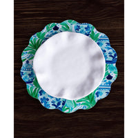Vida Ginger Jar & Butterflies Reversible Round Placemats Set 4 Blue & - Placemat Detail | Bone & Brass