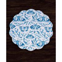 Vida Ginger Jar & Butterflies Reversible Round Placemats Set 4 Blue & - Placemat View | Bone & Brass