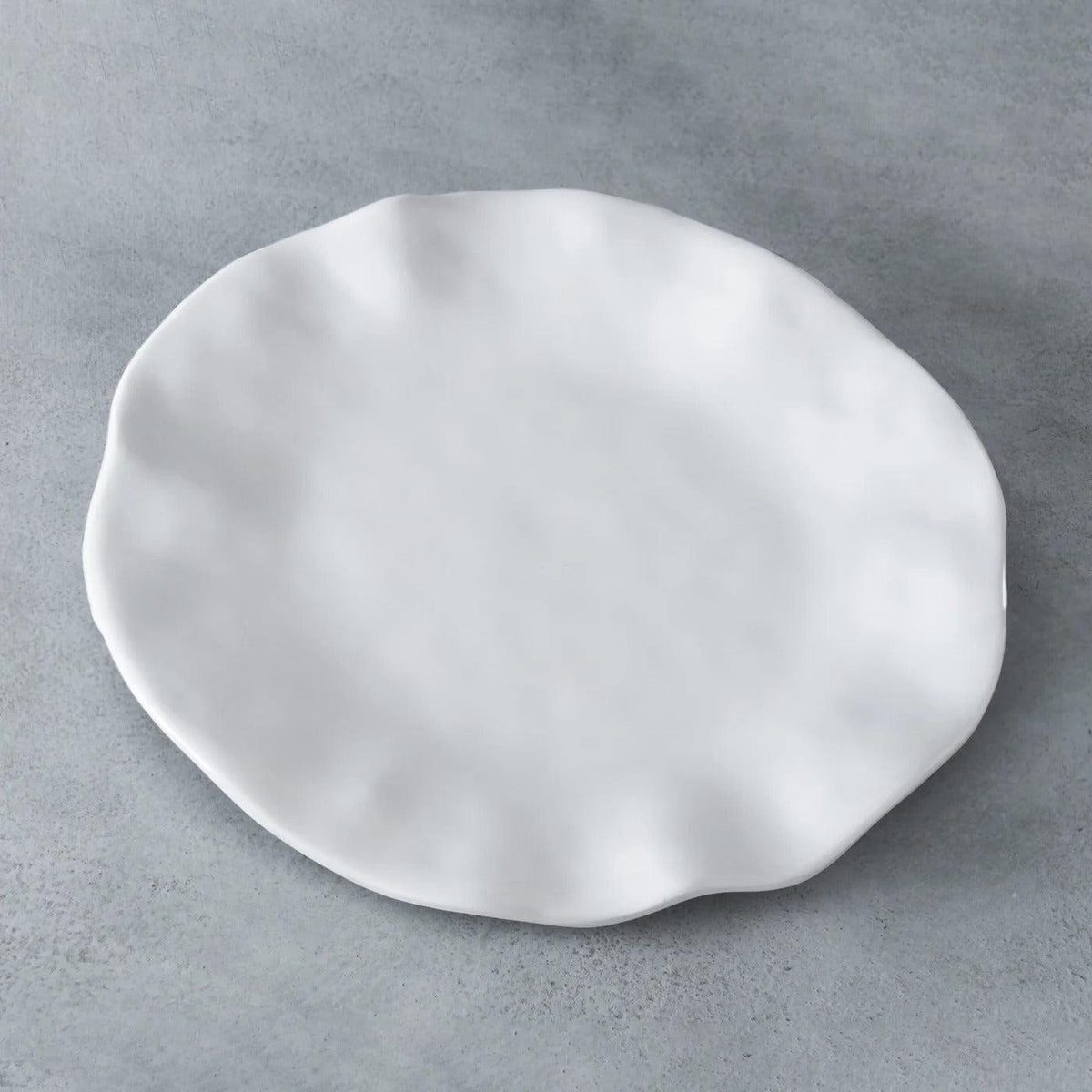 Vida Havana 11" Dinner Plate Set 4 (White) - Plate Top View | Bone & Brass