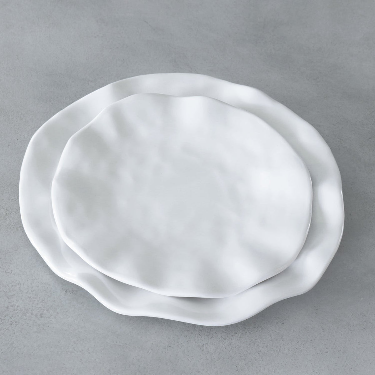 Vida Havana 11" Dinner Plate Set 4 (White) - Plate Top View | Bone & Brass