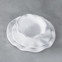 Vida Havana 11" Dinner Plate Set 4 (White) - Plate Side View | Bone & Brass