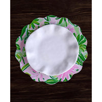 Vida Hydrangeas & Daisies Reversible Round Placemats Set 4 Pink & - Placemat Detail | Bone & Brass