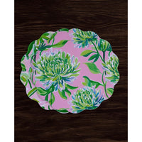 Vida Hydrangeas & Daisies Reversible Round Placemats Set 4 Pink & - Placemat Texture Detail | Bone & Brass