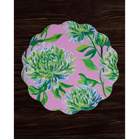 Vida Hydrangeas & Daisies Reversible Round Placemats Set 4 Pink & - Placemat View | Bone & Brass