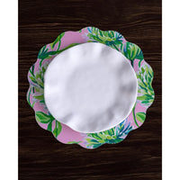 Vida Hydrangeas & Daisies Reversible Round Placemats Set 4 Pink & - Placemat Detail | Bone & Brass
