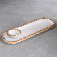 Vida Natural Bamboo & White Mini Dip Bowl - Set Detail | Bone & Brass