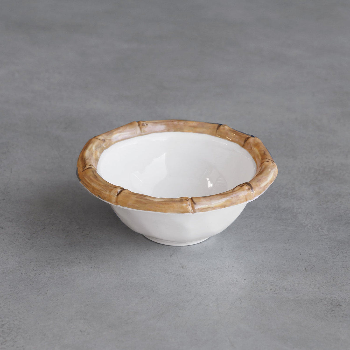 Vida Natural Bamboo & White Mini Dip Bowl - Set Top View | Bone & Brass