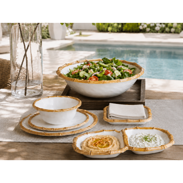 Vida Natural & White Bamboo Large Salad Bowl