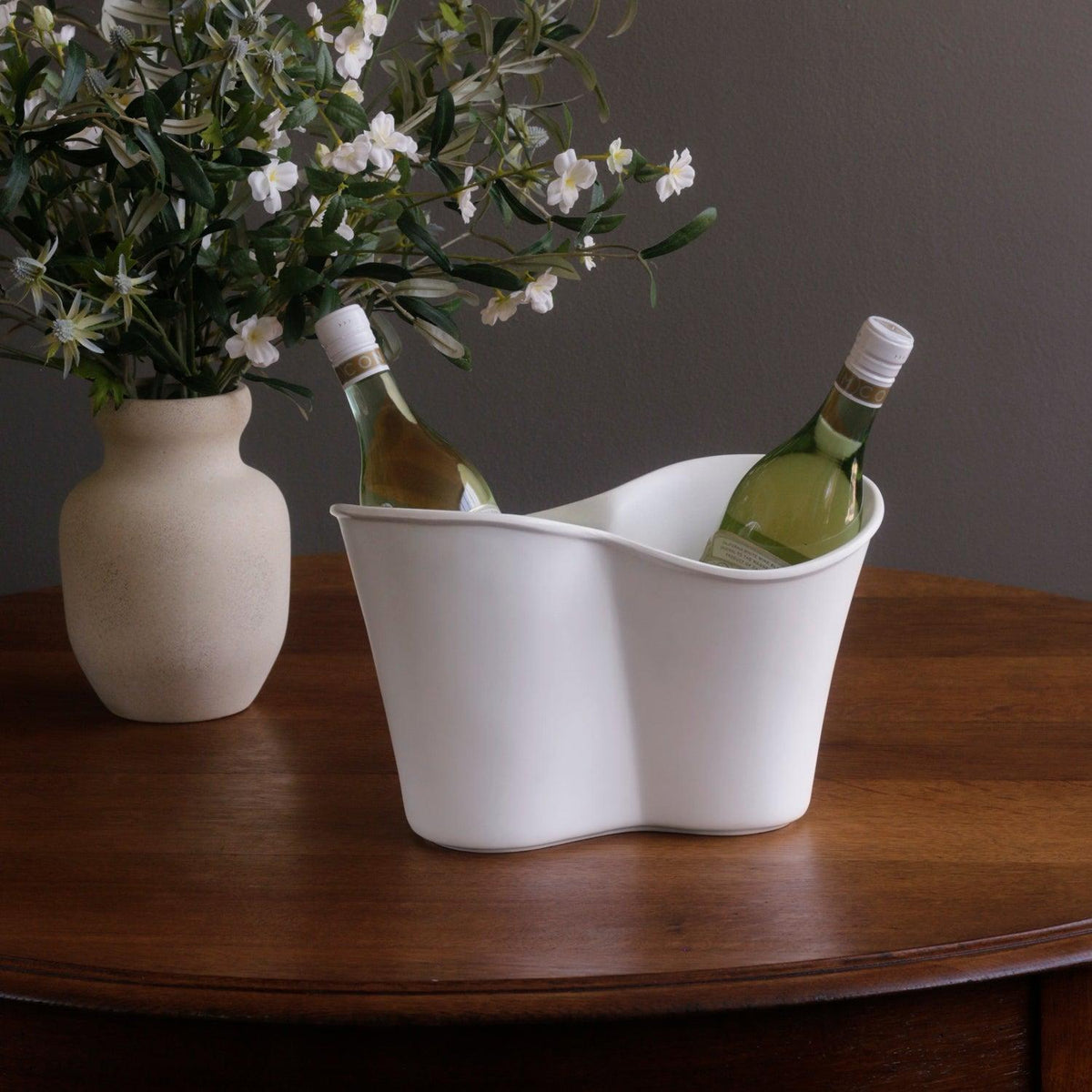 Vida Nube Double Ice Bucket (White) - Ice Bucket Detail | Bone & Brass