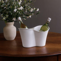 Vida Nube Double Ice Bucket (White) - Ice Bucket Detail | Bone & Brass
