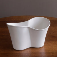 Vida Nube Double Ice Bucket (White) - Ice Bucket Handle Detail | Bone & Brass