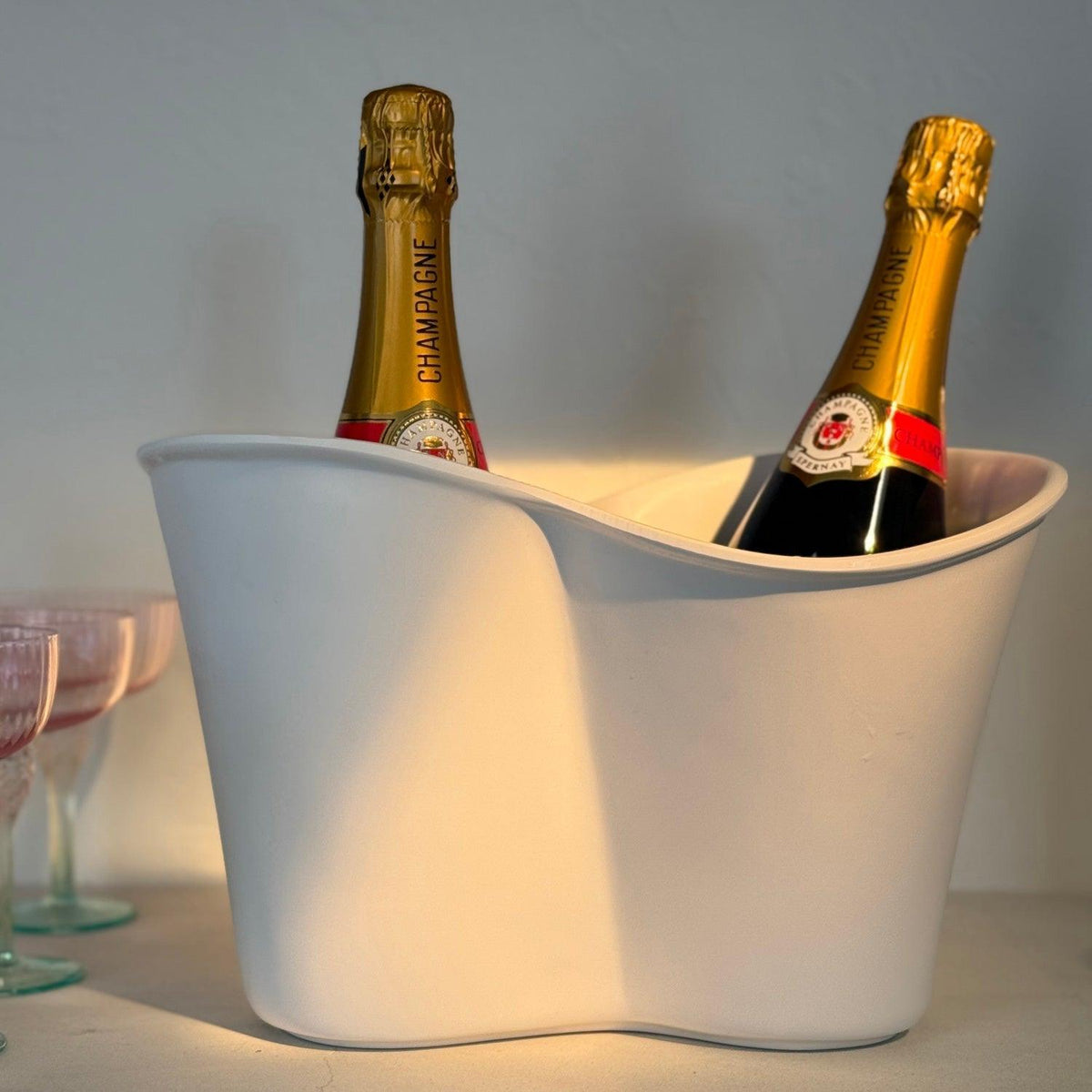 Vida Nube Double Ice Bucket (White) - Ice Bucket View | Bone & Brass