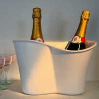Vida Nube Double Ice Bucket (White) - Ice Bucket View | Bone & Brass