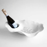 Vida Ocean Oyster Champagne Bucket (White) - Scoop Detail | Bone & Brass