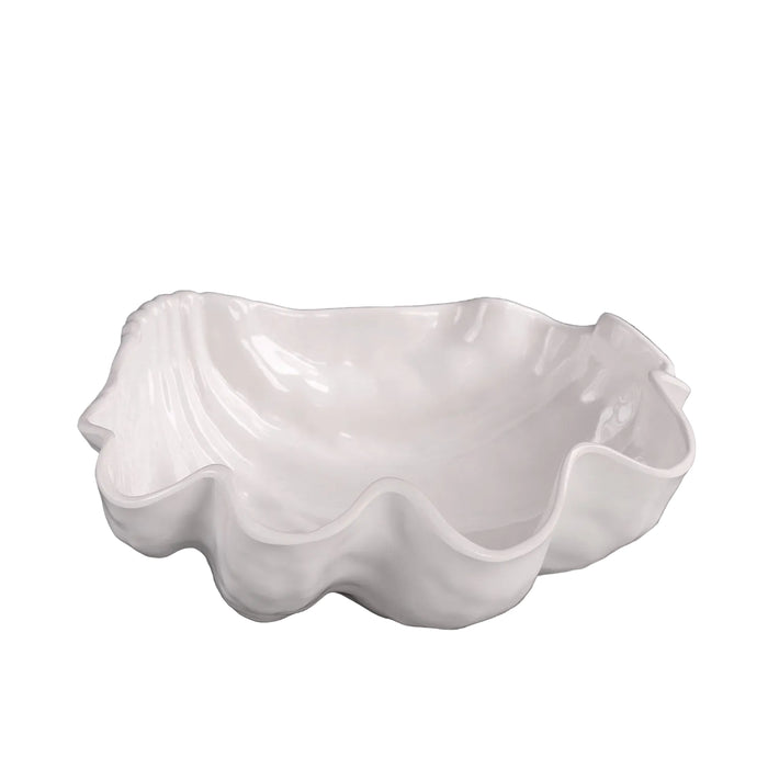 Vida Ocean Shell Large White Serving Bowl | Bone & Brass