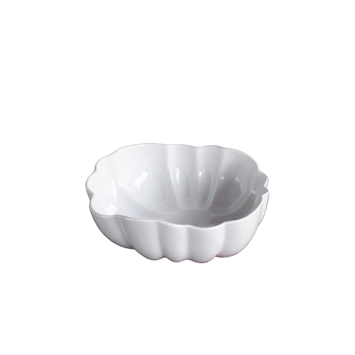 Vida Organic Curved White Serving Bowl | Bone & Brass