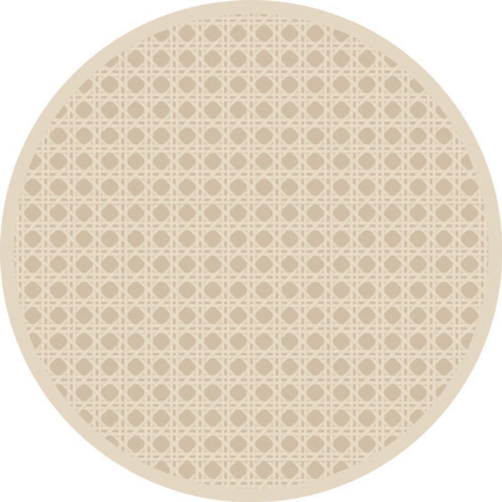 Vida Pagoda & Natural Reversible Round Placemats Set of 4 - Placemat Texture Detail | Bone & Brass