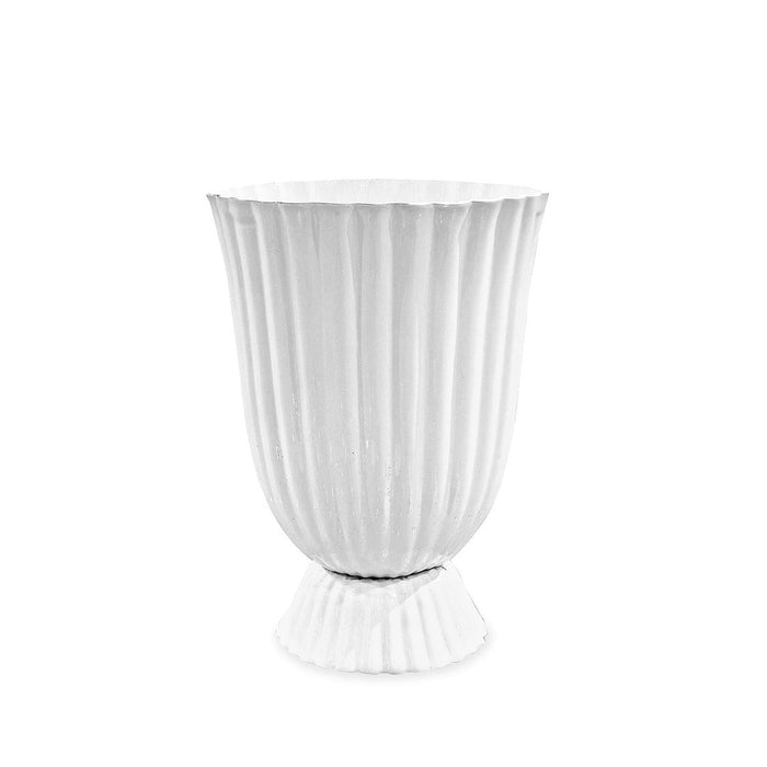 Vida Vienna Large White Scalloped Vase | Bone & Brass