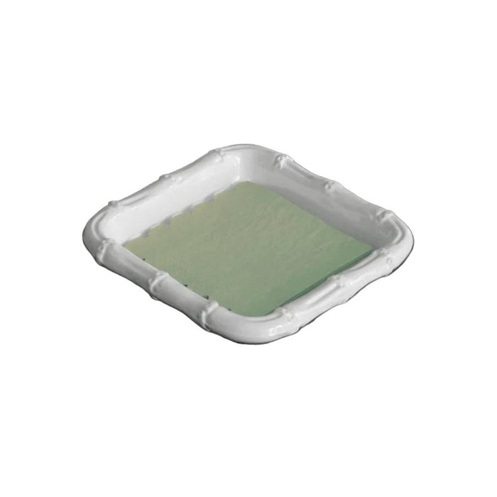 Vida White Bamboo Beverage Napkin Holder | Bone & Brass