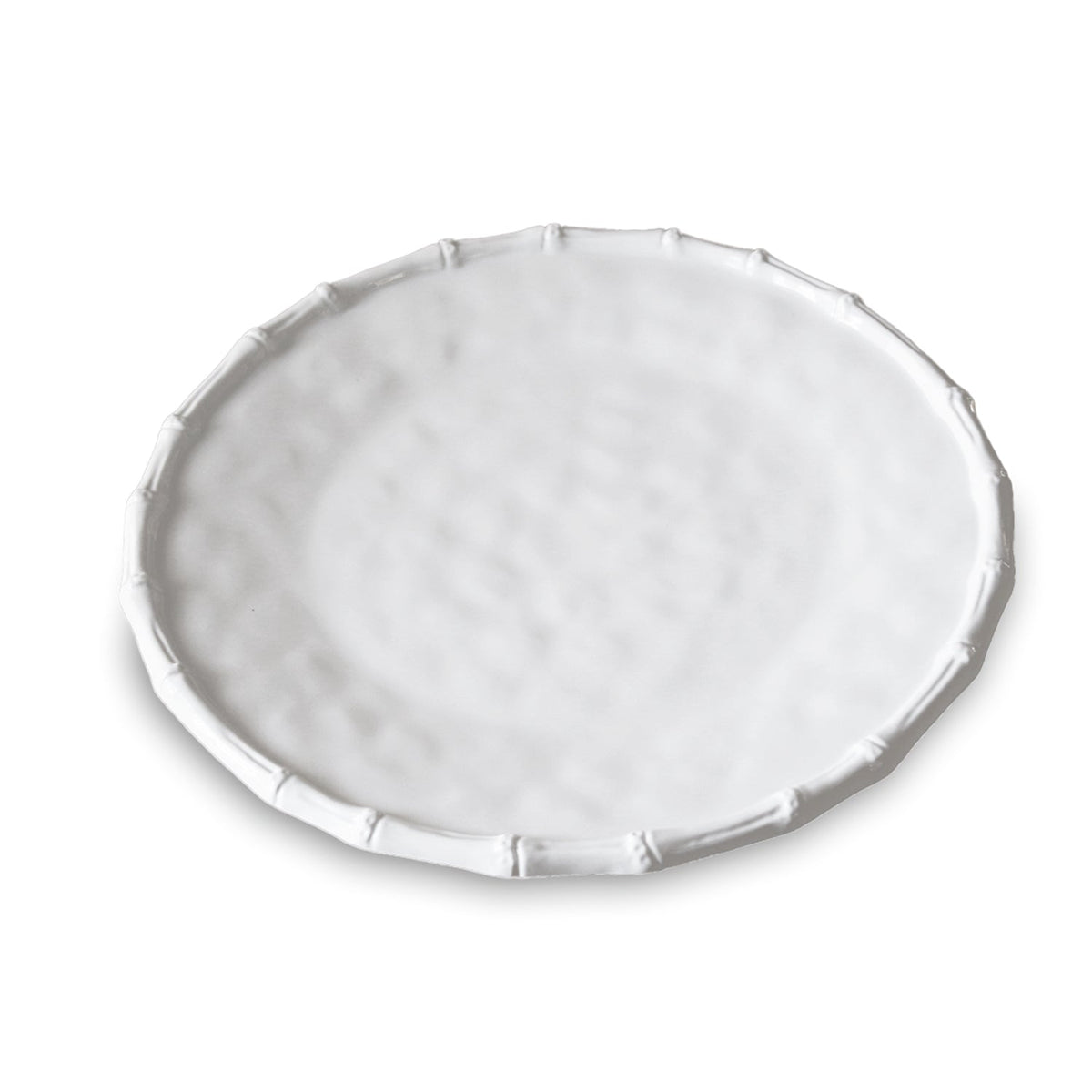 Vida White Bamboo Round Serving Platter | Bone & Brass