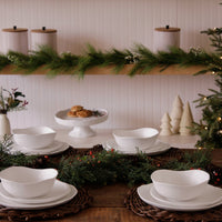 Vida White Nube Dinner Plate Set of 4 - Plate Side View | Bone & Brass