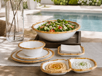 Vida Natural & White Bamboo Cereal & Dinner Bowl Set of 4