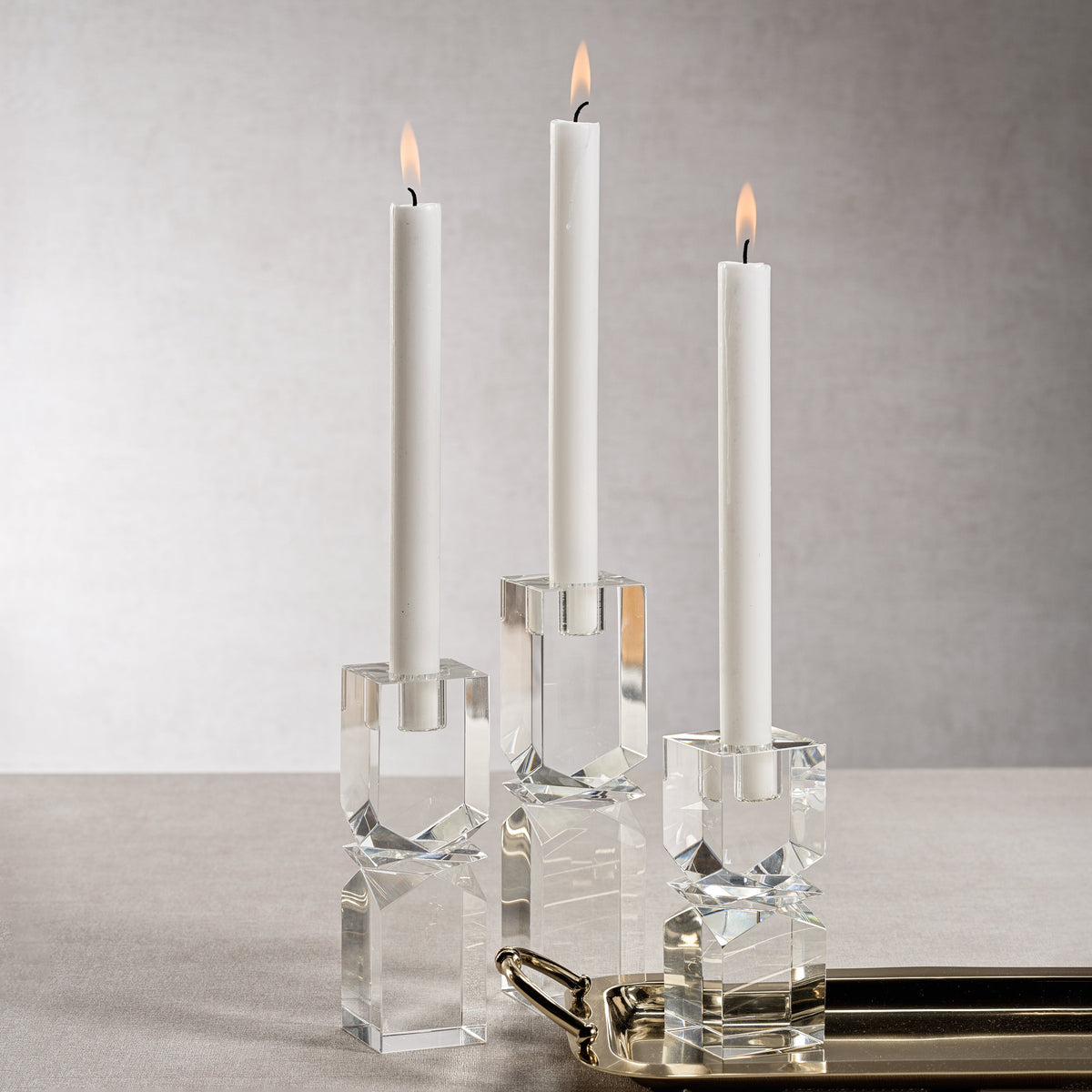 Vienna Artistry Crystal Glass Candlestick, Medium - Candlestick Detail | Bone & Brass