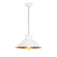 Viggo small white gold pendant light with a textured metal finish and gold-leafed interior.
