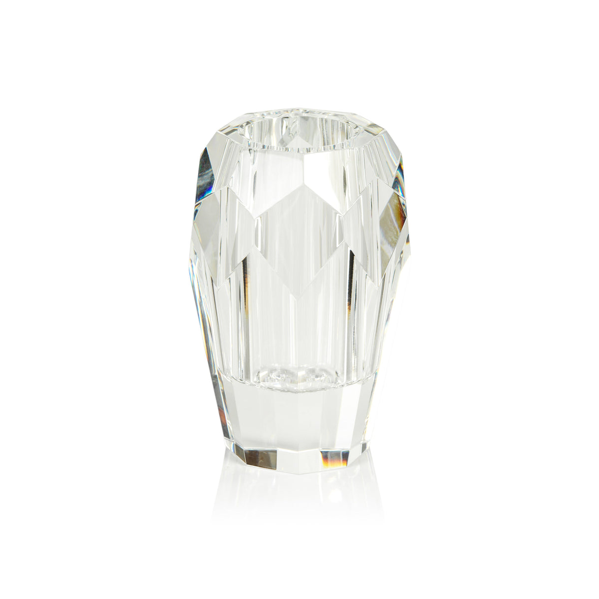 Vinazo Clear Tall Crystal Cut Glass Vase | Bone & Brass