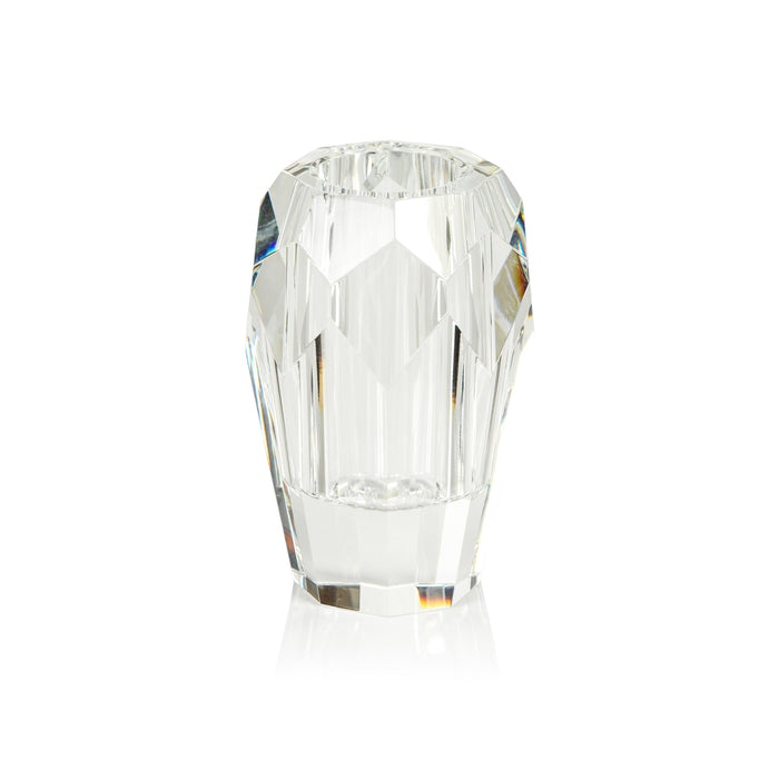 Vinazo Clear Tall Crystal Cut Glass Vase | Bone & Brass