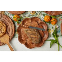 Vintage English Bread Board, Medium Scalloped