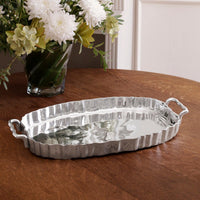 Vintage Fluted Oval Tray Handles - Tray Side View | Bone & Brass