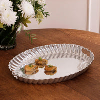 Vintage Swirl Oval Tray Handles - Tray View | Bone & Brass