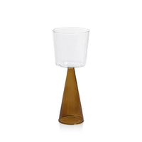 Vivian Amber Stem Red Wine Glasses, Set 4 | Bone & Brass