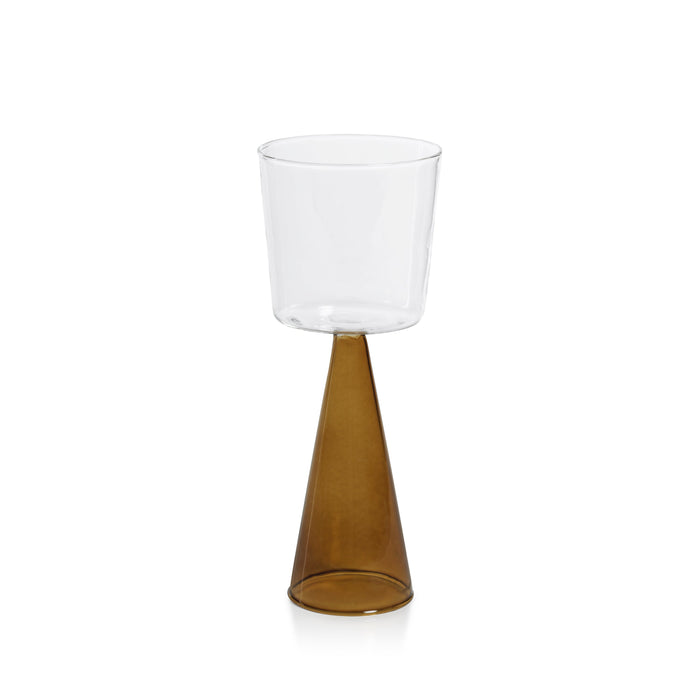 Vivian Amber Stem Red Wine Glasses, Set 4 | Bone & Brass