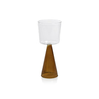 Vivian Amber Stem White Wine Glasses, Set 4 | Bone & Brass