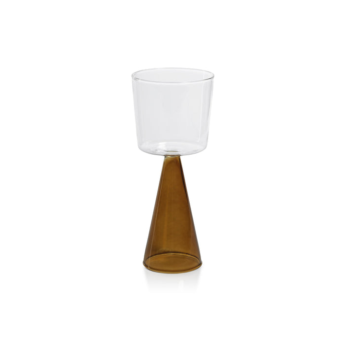 Vivian Amber Stem White Wine Glasses, Set 4 | Bone & Brass