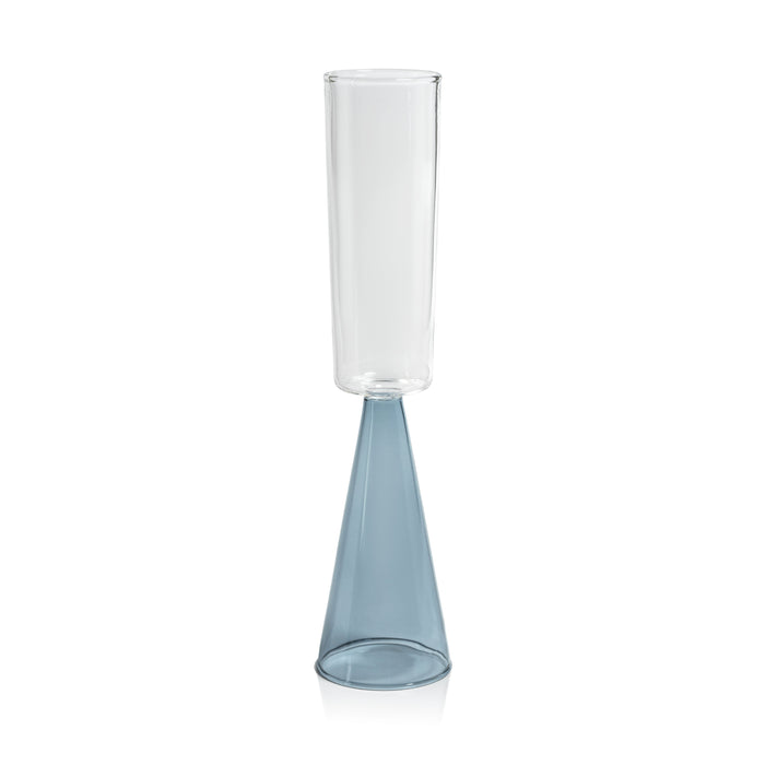 Vivian Blue Stem Champagne Flutes, Set 4 | Bone & Brass