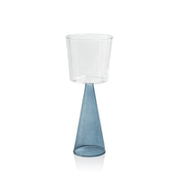 Vivian Blue Stem Red Wine Glasses, Set 4 | Bone & Brass