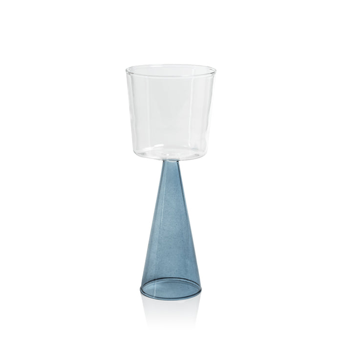 Vivian Blue Stem Red Wine Glasses, Set 4 | Bone & Brass