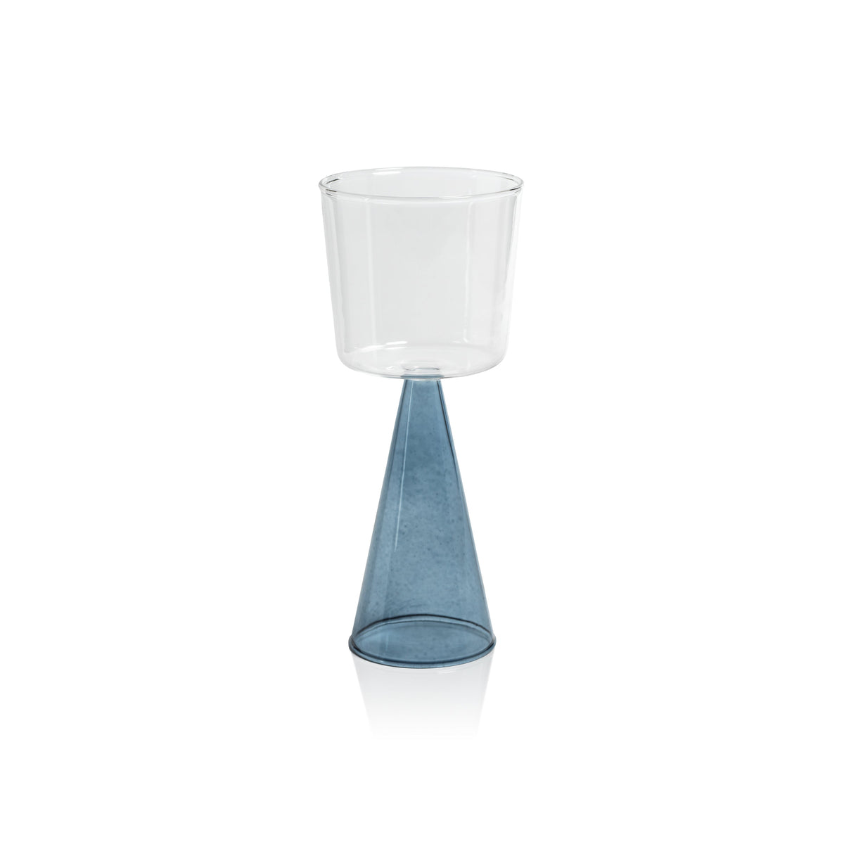 Vivian Blue Stem White Wine Glasses, Set 4 | Bone & Brass