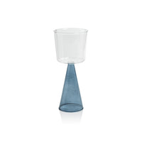 Vivian Blue Stem White Wine Glasses, Set 4 | Bone & Brass