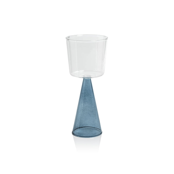 Vivian Blue Stem White Wine Glasses, Set 4 | Bone & Brass