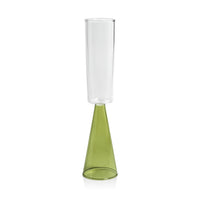 Vivian Green Stem Champagne Flutes, Set 4 | Bone & Brass
