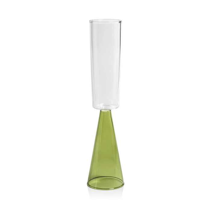 Vivian Green Stem Champagne Flutes, Set 4 | Bone & Brass
